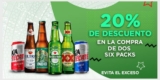 En Chedraui 20% de descuento adicional en la compra de 2 six packs de cervezas