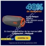 En Chedraui 40% de descuento en bocinas portátiles Logitech, Philips y LG
