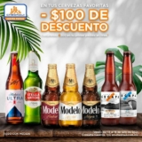 Promo Chedraui $100 de descuento en pedidos de $300 en cervezas Grupo Modelo