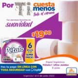 Papel higiénico Pétalo 6 rollos a $19.90 en Chedraui