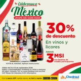 Celebremos a México Chedraui: 30% de descuento en vinos y licores + 3 msi