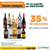 Promo Chedraui: 35% de descuento en Vinos y Licores hoy y mañana