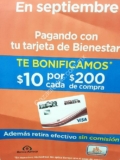 Promoción Chedraui tarjeta de Bienestar: $10 de bonificación por cada $200 de compra todo septiembre