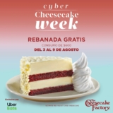Cyber Cheesecake Week en The Cheesecake Factory: Rebanada GRATIS en condumos desde $600 por Uber Eats