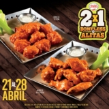 En Chilis 2×1 en boneless y alitas hoy viernes