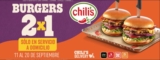 2×1 en hamburguesas en Chilis en servicio a domicilio