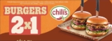 Promoción Chilis: 2×1 en hamburguesas en restaurante