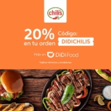 Cupón Chili’s 20% de descuento al pedir por Didi Food