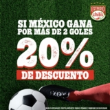 Promo Estadio Chilis: 20% de descuento en tu consumo si México gana por más de 2 goles