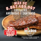 30% de descuento en ribs esta semana en Chili’s