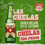 Promoción Estadio Chilis: cervezas a $25 durante los partidos de futbol