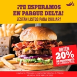 Promoción Chilis Parque Delta: 20% de descuento en el total de tu consumo