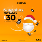 Promoción Cinebox de entradas a $30 pesos en todas las funciones hasta el 6 de enero