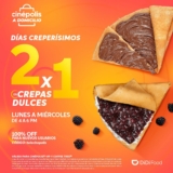 2×1 en crepas dulces en Cinépolis al pedir por Didi Food de lunes a miércoles de 4:00 a 6:00