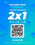 Cupón Cinépolis 2×1 en entradas de lunes a viernes