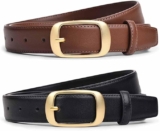 Oferta flash en Juego de 2 Cinturones de piel para mujer baja de precio