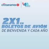 2×1 en boletos de avión con la tarjeta Citi Banamex Rewards