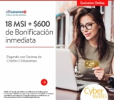 Promoción Cyber Martes Citi Banamex de $600 de bonificación en compras a 18 meses sin intereses