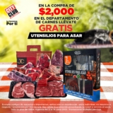 En City Club compra $2,000 en el departamento de carnes y llévate gratis kit de 7 utensilios para asar