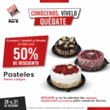 Segundo a mitad de precio en pasteles en City Club hasta hoy (no se requiere membresía)