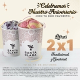 2×1 en litros de helado en Santa Clara por Aniversario