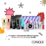 Promoción Clinique Bienvenida al Otoño: lipstick + cosmetiquera + 10 regalos en compras de $1,500