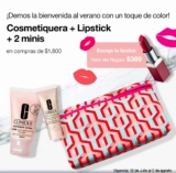 Promo de Verano Clinique: 15% de descuento + cosmetiquera + lipstick Gratis