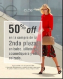 En Cloe segundo a mitad de precio en bolsos, billeteras, cosmetiqueras y calzado