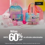 Promo Cloe: hasta 60% de descuento en niñas y equipaje seleccionados