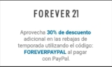 Código Forever 21 PayPal de 30% de descuento adicional a las rebajas de temporada