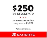 Código Innovasport Banorte de $250 de descuento en compras de $1,399 o más