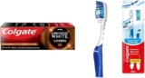 Combo Colgate con pasta dental Luminous White Lovers Café + cepillos dentales Triple Acción Blancura con 2 piezas a un muy buen precio
