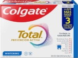 3 pack Pastas dentales blanqueadoras Colgate Total Prevención Activa Whitening baja a un gran precio
