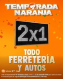 Temporada Naranja 2026: 2×1 en todo ferretería y autos