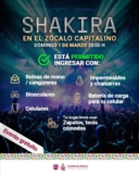 Concierto Gratis de Shakira en el Zócalo CDMX este domingo 1 de marzo 2026