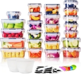 Juego de 26 recipientes herméticos de plástico para almacenar comida bajan a un gran precio + cupón de $50 adicional