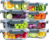 Juego de 8 recipientes herméticos de vidrio para almacenar comida bajan a su menor precio