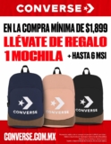 En tiendas Converse llévate una mochila de regalo en compras a partir de $1,899