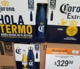 Cerveza Corona termo Gratis en empaques 12 pack marcados