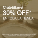 30% de descuento en toda la tienda en Crate & Barrel