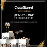 Premium Sale Crate and Barrel: 20% de descuento + msi en toda la tienda