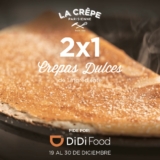 2×1 en crepas en La Crêpe Parisienne + envío gratis al pedir por Didi Food