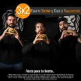 En Cuarto de Kilo 3×2 en hamburguesa Cuarto Tocino o Guacamole el 31 de julio