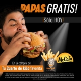 Promoción Cuarto de Kilo Día de la Papa Frita: Compra una hamburguesa y llévate unas papas gratis