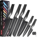 Juego de 6 cuchillos de cocina de acero inoxidable con funda y afilador bajan a su menor precio