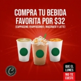 Cupón Starbucks Cuponerapp: Cappuccino, frappuccino, macchiato o latte a $32