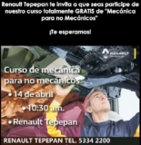 Curso de mecánica automotriz GRATIS para no mecánicos en Renault Tepepan