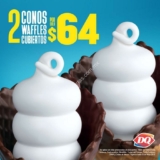 En Dairy Queen 2 conos waffles cubiertos por sólo $64