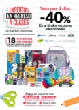 En Office Depot 40% de descuento en útiles escolares del 6 al 9 de septiembre