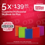 Promo Office Depot: 5 cuadernos profesionales SkyBook por $139
